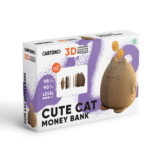 CUTE CAT MONEY BANK Cartonic 3D Puzzle