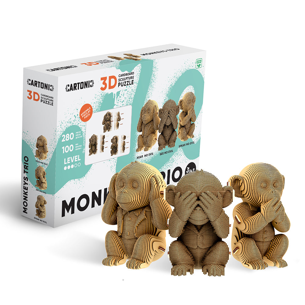 MONKEYS TRIO Cartonic 3D Puzzle