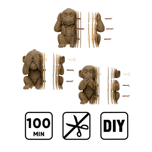 MONKEYS TRIO Cartonic 3D Puzzle