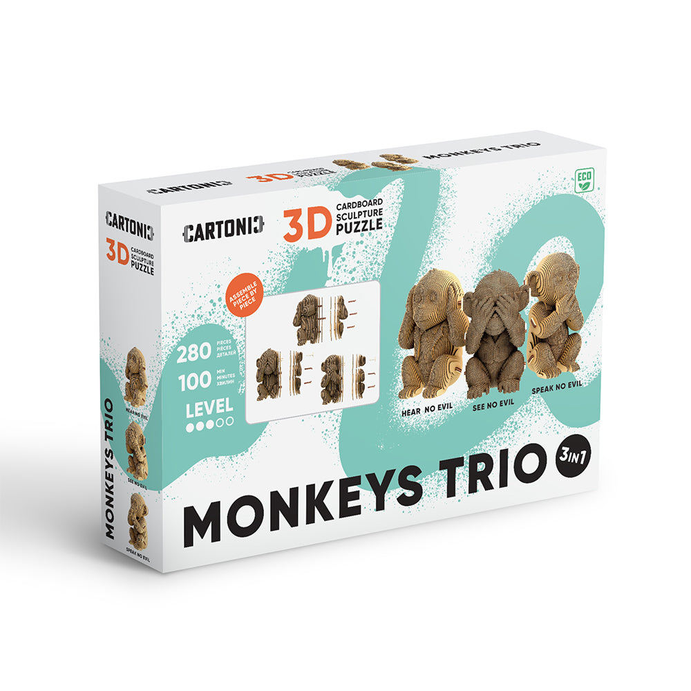 MONKEYS TRIO Cartonic 3D Puzzle