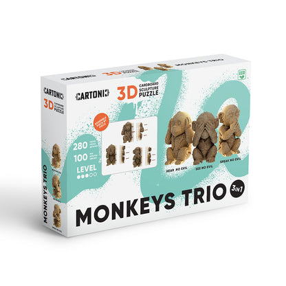 MONKEYS TRIO Cartonic 3D Puzzle